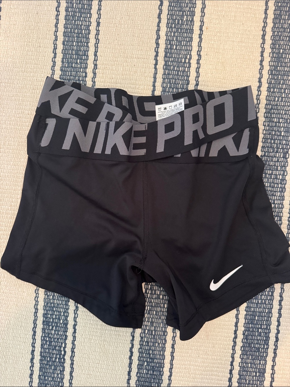 Nike Black Pro Logo Waistband Women's Bike Shorts